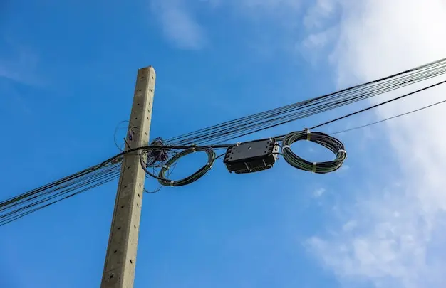 ADSS fiber cable on utility poles